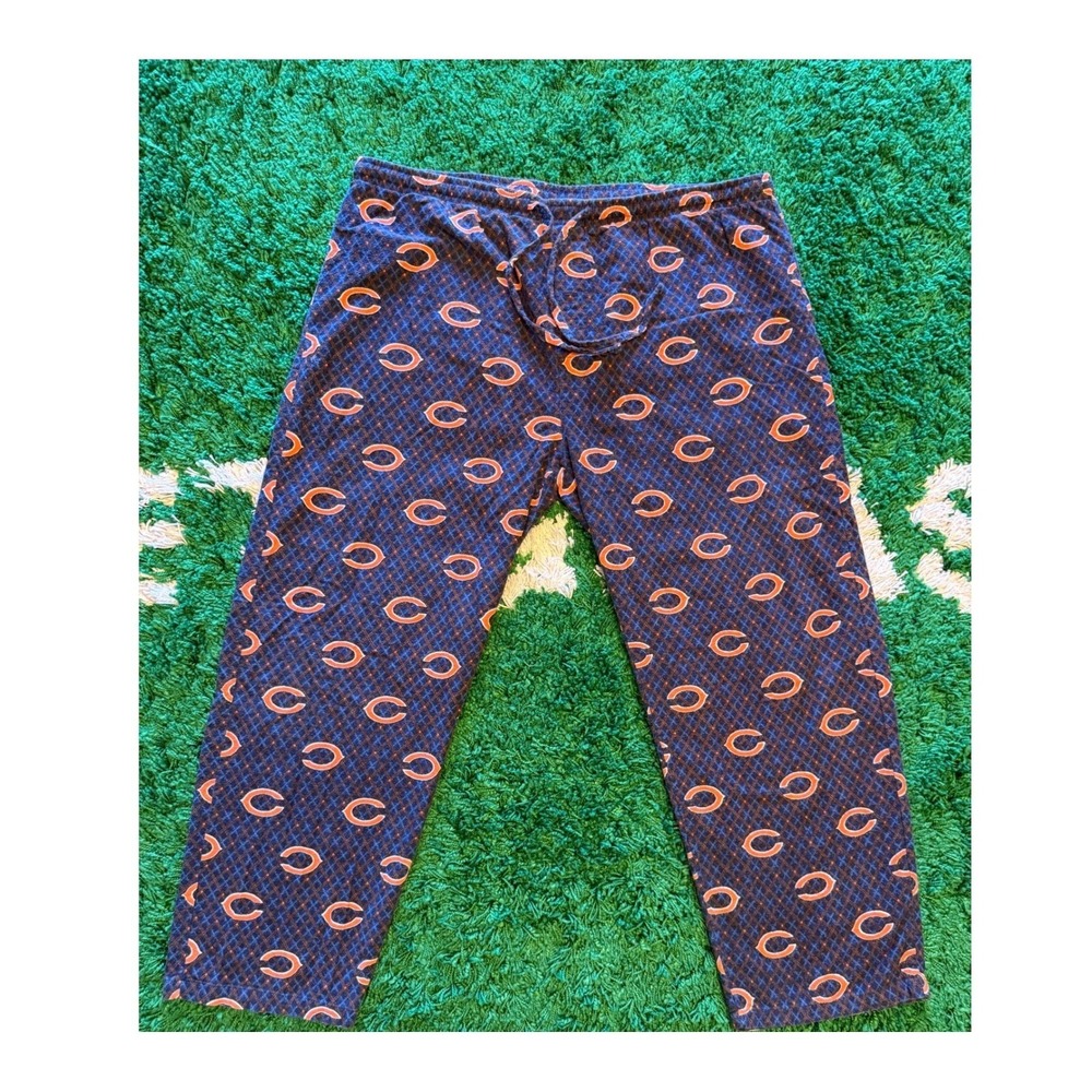 NFL Pajama Pants Mens XL Blue Excellent Chicago Bears Fleece Lounge Sleepwear